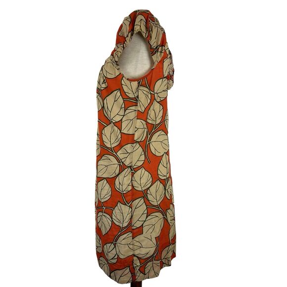 Diane Von Furstenberg Dress Women Size 8 Orange Beige Fauna Cotton Shift Resort - Picture 2 of 12